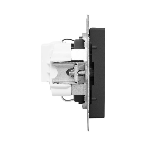 Механизм розетки, 16А, с заземлением, без шторок, чёрный Эпика EKF Механизм розетки, 16А, с заземлением, без шторок, чёрный Эпика EKF