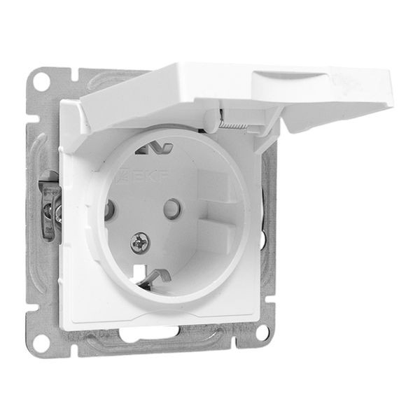 Механизм розетки, 16А, IP44, с заземлением, со шторками, c крышкой, белый Эпика EKF Механизм розетки, 16А, IP44, с заземлением, со шторками, c крышкой, белый Эпика EKF