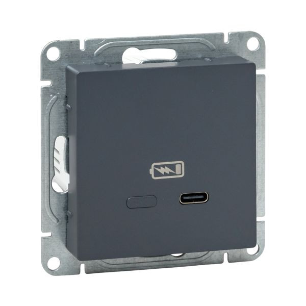 Механизм розетки USB-С, быстрая, графит Эпика EKF Механизм розетки USB-С, быстрая, графит Эпика EKF
