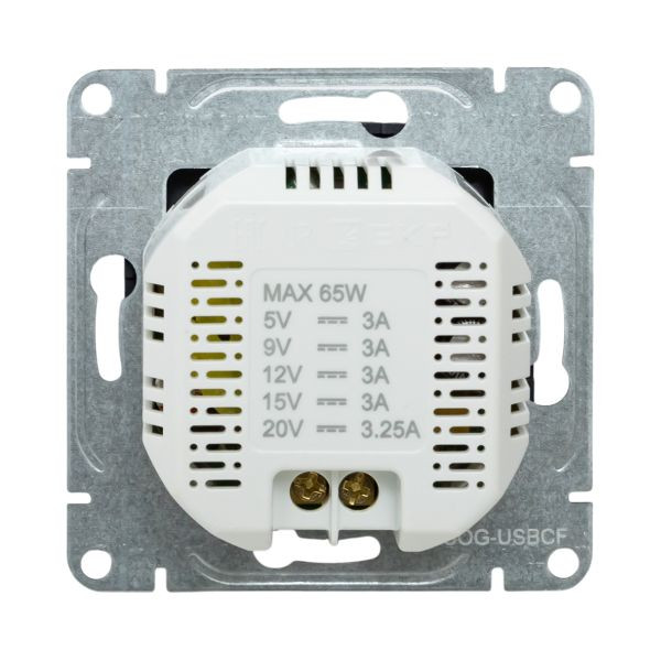 Механизм розетки USB-С, быстрая, графит Эпика EKF Механизм розетки USB-С, быстрая, графит Эпика EKF