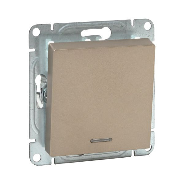 Механизм выключателя, одноклавишный, с подсветкой, шампань Эпика EKF Механизм выключателя, одноклавишный, с подсветкой, шампань Эпика EKF