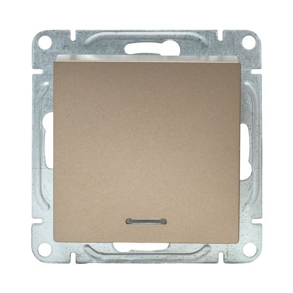 Механизм выключателя, одноклавишный, с подсветкой, шампань Эпика EKF Механизм выключателя, одноклавишный, с подсветкой, шампань Эпика EKF