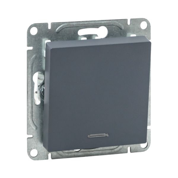 Механизм выключателя, одноклавишный, с подсветкой, графит Эпика EKF Механизм выключателя, одноклавишный, с подсветкой, графит Эпика EKF