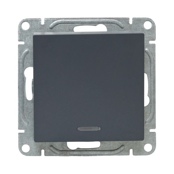 Механизм выключателя, одноклавишный, с подсветкой, графит Эпика EKF Механизм выключателя, одноклавишный, с подсветкой, графит Эпика EKF