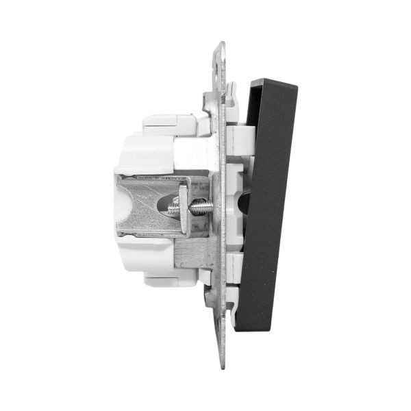 Механизм выключателя, одноклавишный, кнопочный, чёрный Эпика EKF Механизм выключателя, одноклавишный, кнопочный, чёрный Эпика EKF