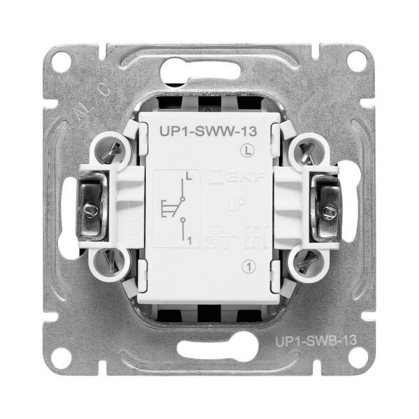 Механизм выключателя, одноклавишный, кнопочный, чёрный Эпика EKF Механизм выключателя, одноклавишный, кнопочный, чёрный Эпика EKF