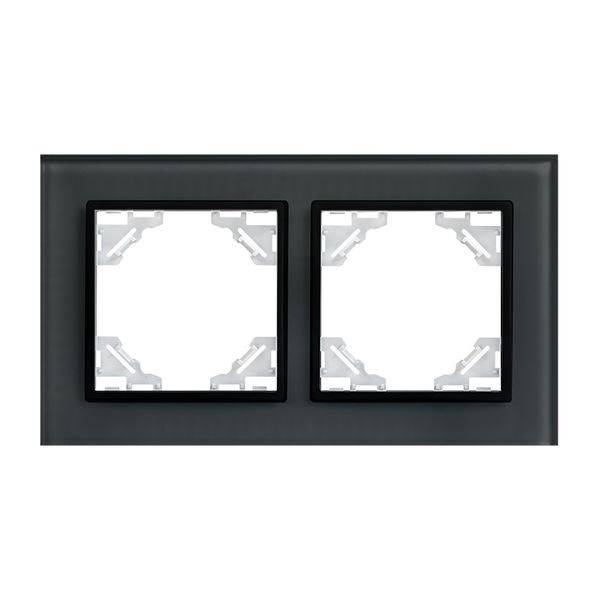 Минск Рамка 2-местная стеклянная черная EKF Basic Минск Рамка 2-местная стеклянная черная EKF Basic