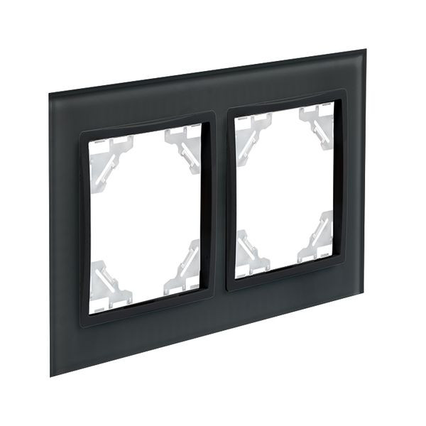 Минск Рамка 2-местная стеклянная черная EKF Basic Минск Рамка 2-местная стеклянная черная EKF Basic