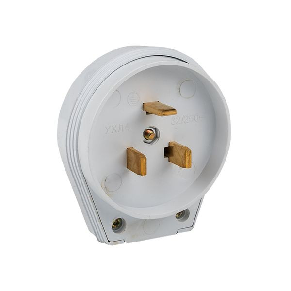 Вилка для разъема РШ-ВШ 32А 250В 2P+PE пластиковая бел, EKF Вилка для разъема РШ-ВШ 32А 250В 2P+PE пластиковая бел, EKF