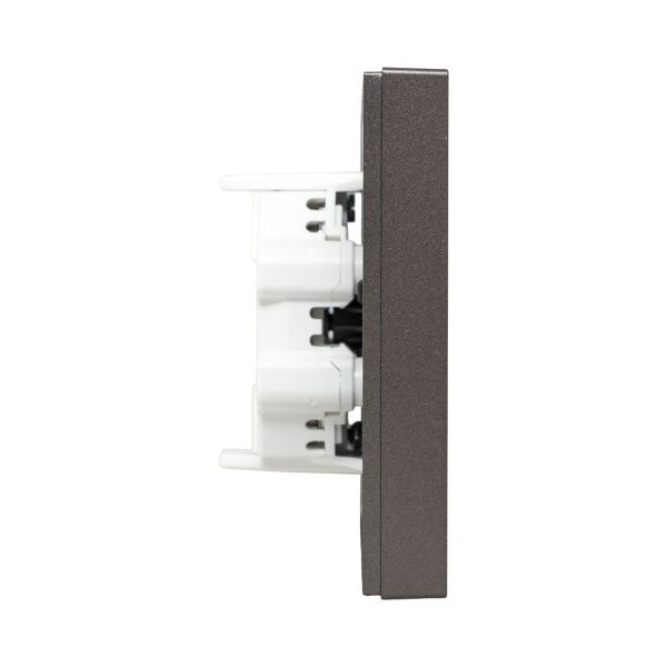 Механизм розетки двойной, 16А, без заземления, без шторок, с рамкой, мокко Эпика EKF Механизм розетки двойной, 16А, без заземления, без шторок, с рамкой, мокко Эпика EKF