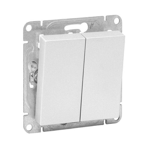 Механизм выключателя, двухклавишный, кнопочный, алюминий Эпика EKF Механизм выключателя, двухклавишный, кнопочный, алюминий Эпика EKF