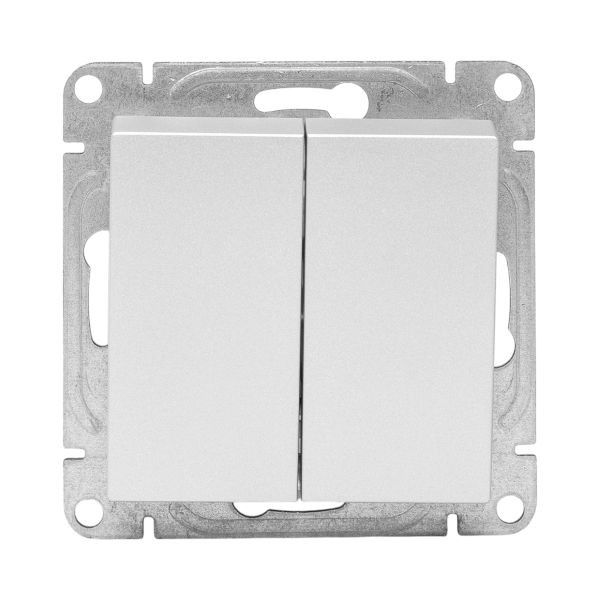 Механизм выключателя, двухклавишный, кнопочный, алюминий Эпика EKF Механизм выключателя, двухклавишный, кнопочный, алюминий Эпика EKF