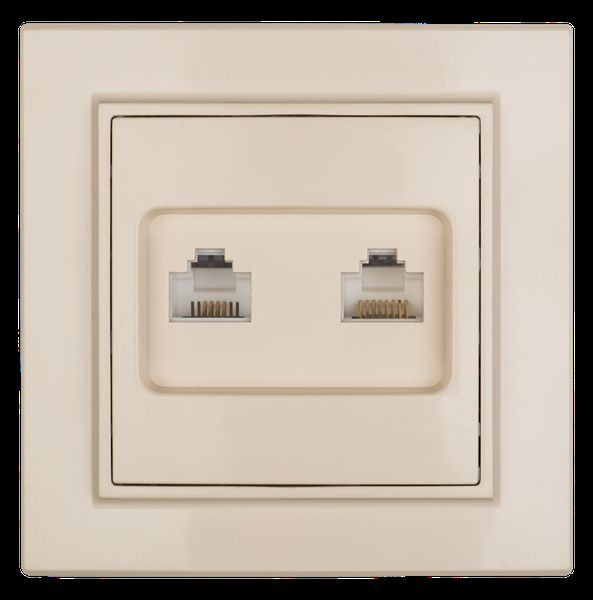 Минск Розетка RJ-45 2-местная СП бежевая EKF Минск Розетка RJ-45 2-местная СП бежевая EKF