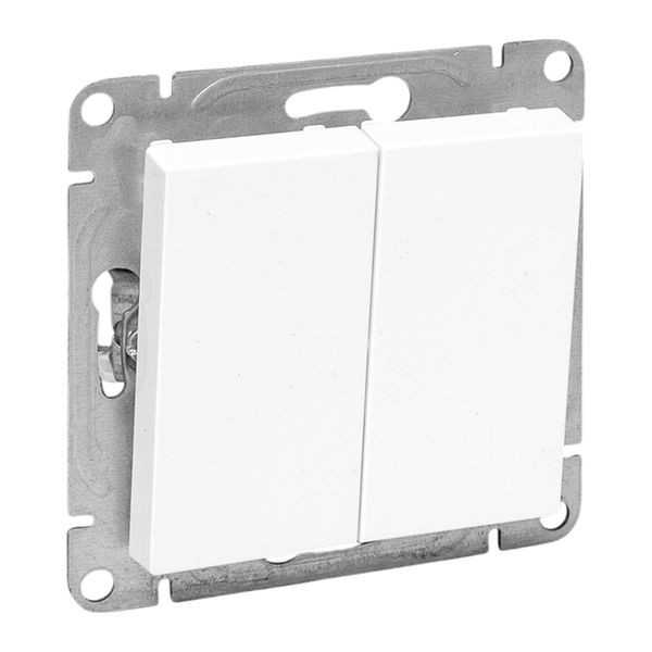 Механизм выключателя, двухклавишный, кнопочный, белый Эпика EKF Механизм выключателя, двухклавишный, кнопочный, белый Эпика EKF