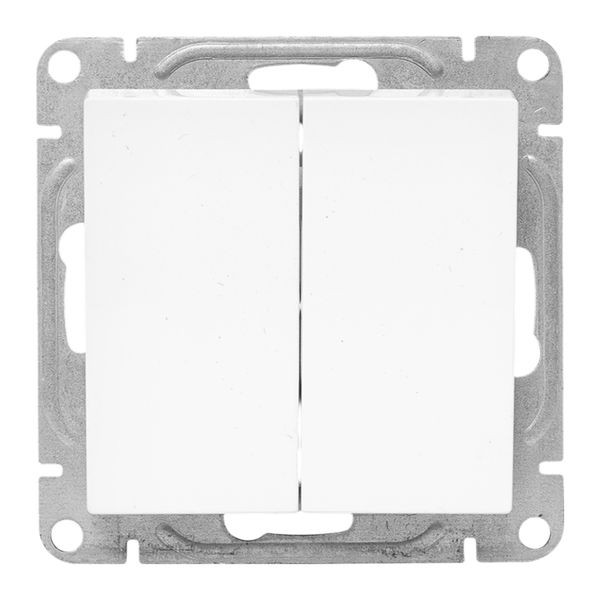 Механизм выключателя, двухклавишный, кнопочный, белый Эпика EKF Механизм выключателя, двухклавишный, кнопочный, белый Эпика EKF