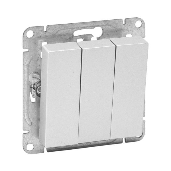 Механизм выключателя, трёхклавишный, алюминий Эпика EKF Механизм выключателя, трёхклавишный, алюминий Эпика EKF