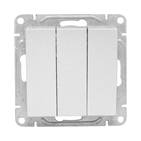 Механизм выключателя, трёхклавишный, алюминий Эпика EKF Механизм выключателя, трёхклавишный, алюминий Эпика EKF