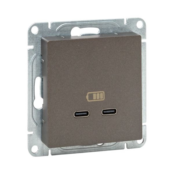 Механизм розетки USB-C - 2шт, мокко Эпика EKF Механизм розетки USB-C - 2шт, мокко Эпика EKF