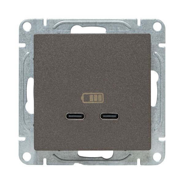 Механизм розетки USB-C - 2шт, мокко Эпика EKF Механизм розетки USB-C - 2шт, мокко Эпика EKF