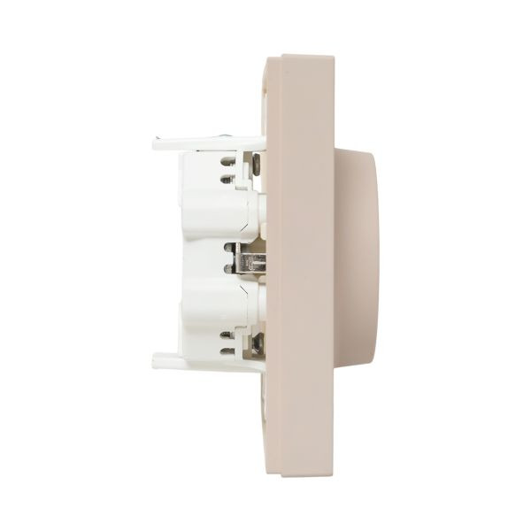 Механизм розетки двойной, 16А, с заземлением, без шторок, с рамкой, кремовый Эпика EKF Механизм розетки двойной, 16А, с заземлением, без шторок, с рамкой, кремовый Эпика EKF