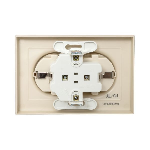 Механизм розетки двойной, 16А, с заземлением, без шторок, с рамкой, кремовый Эпика EKF Механизм розетки двойной, 16А, с заземлением, без шторок, с рамкой, кремовый Эпика EKF