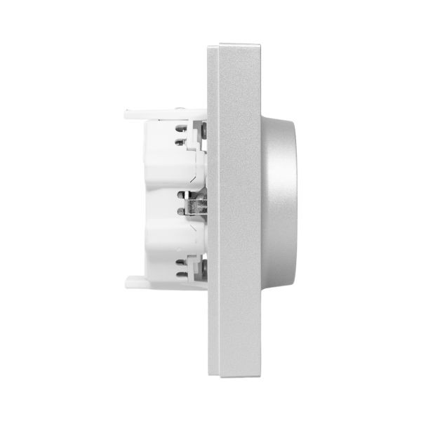 Механизм розетки двойной, 16А, с заземлением, без шторок, с рамкой, алюминий Эпика EKF Механизм розетки двойной, 16А, с заземлением, без шторок, с рамкой, алюминий Эпика EKF