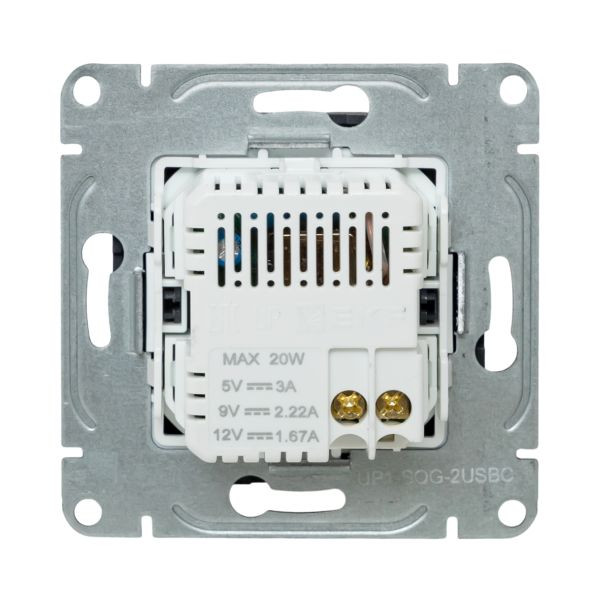 Механизм розетки USB-C - 2шт, графит Эпика EKF Механизм розетки USB-C - 2шт, графит Эпика EKF