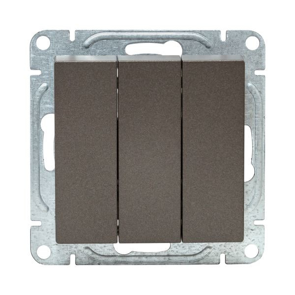 Механизм выключателя, трёхклавишный, мокко Эпика EKF Механизм выключателя, трёхклавишный, мокко Эпика EKF