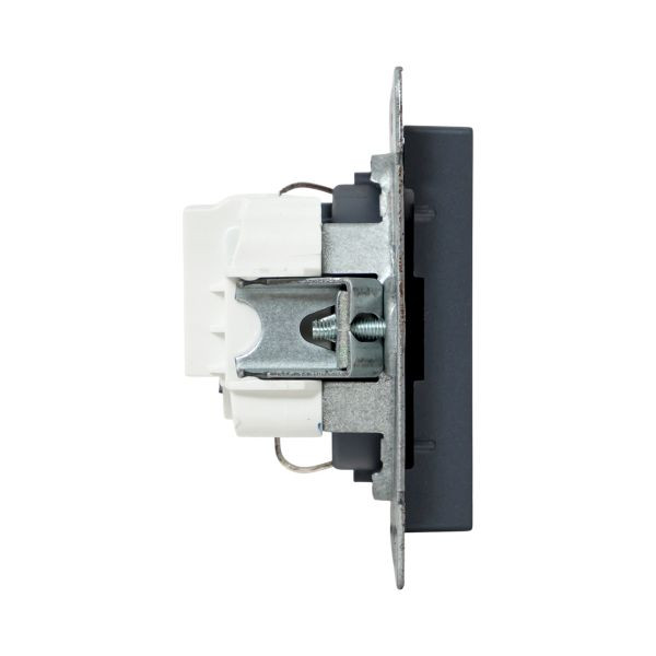 Механизм розетки, 16А, с заземлением, без шторок, графит Эпика EKF Механизм розетки, 16А, с заземлением, без шторок, графит Эпика EKF