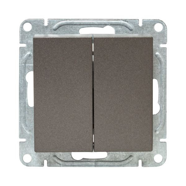 Механизм выключателя, двухклавишный, кнопочный, мокко Эпика EKF Механизм выключателя, двухклавишный, кнопочный, мокко Эпика EKF