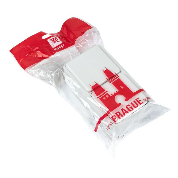 Блок розетка-выключатель 1-кл, 16А с/з с крышкой IP44 белая Прага EKF PROxima Блок розетка-выключатель 1-кл, 16А с/з с крышкой IP44 белая Прага EKF PROxima