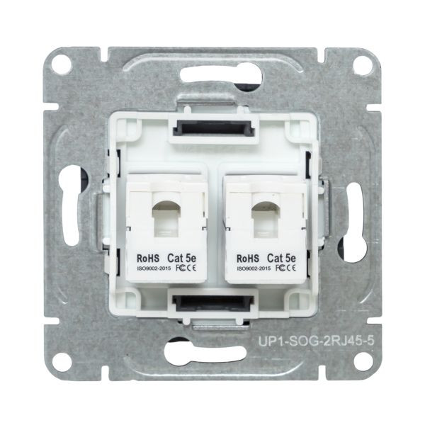Механизм розетки RJ45 - 2шт, (cat5), графит Эпика EKF Механизм розетки RJ45 - 2шт, (cat5), графит Эпика EKF