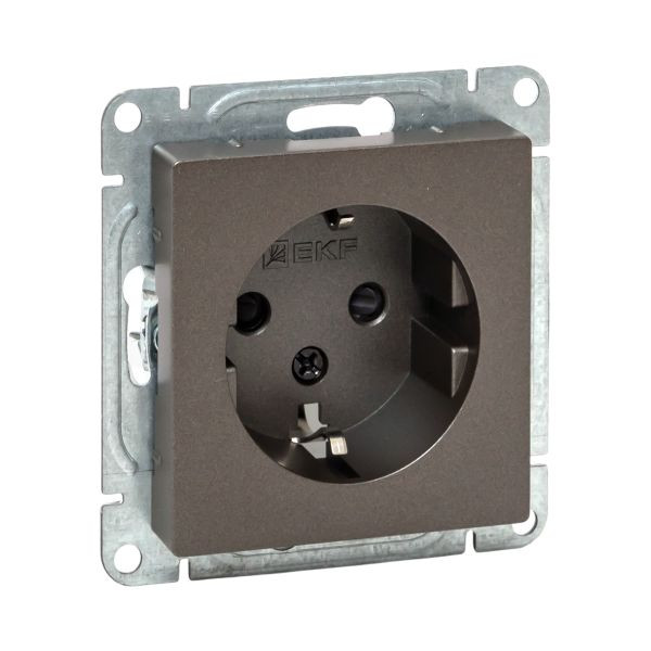 Механизм розетки, 16А, с заземлением, без шторок, мокко Эпика EKF Механизм розетки, 16А, с заземлением, без шторок, мокко Эпика EKF