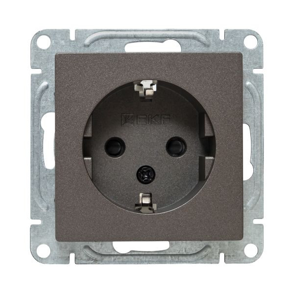 Механизм розетки, 16А, с заземлением, без шторок, мокко Эпика EKF Механизм розетки, 16А, с заземлением, без шторок, мокко Эпика EKF
