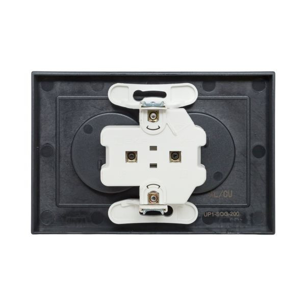 Механизм розетки двойной, 16А, без заземления, без шторок, с рамкой, графит Эпика EKF Механизм розетки двойной, 16А, без заземления, без шторок, с рамкой, графит Эпика EKF