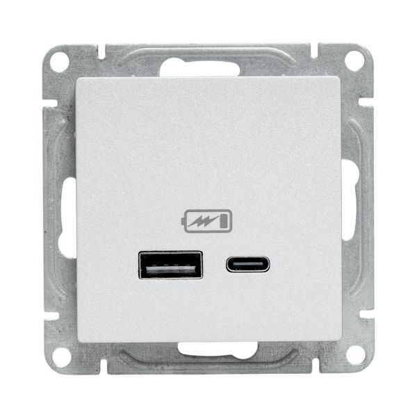 Механизм розетки USB-A+С, алюминий Эпика EKF Механизм розетки USB-A+С, алюминий Эпика EKF