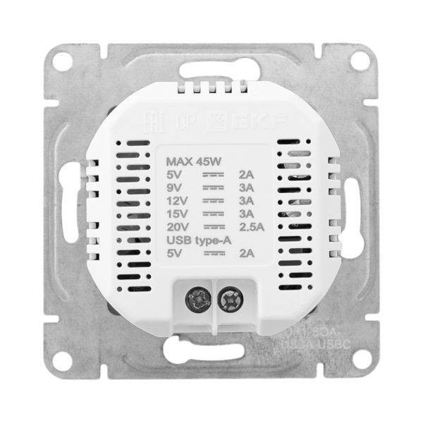 Механизм розетки USB-A+С, алюминий Эпика EKF Механизм розетки USB-A+С, алюминий Эпика EKF