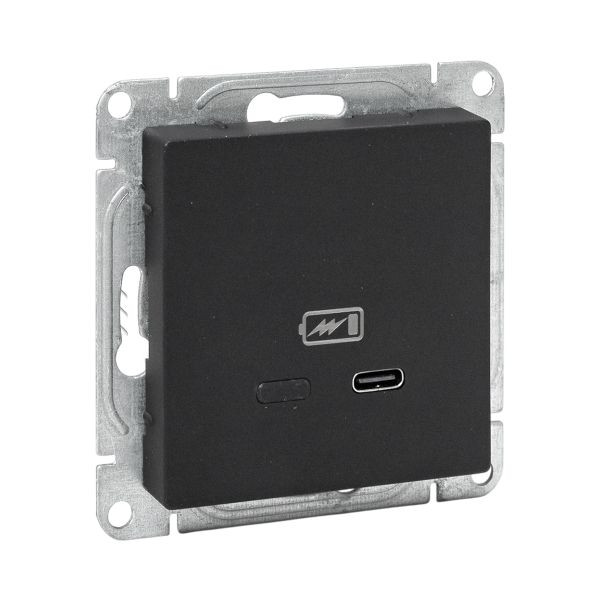 Механизм розетки USB-С, быстрая, чёрная Эпика EKF Механизм розетки USB-С, быстрая, чёрная Эпика EKF