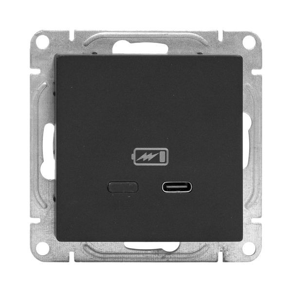 Механизм розетки USB-С, быстрая, чёрная Эпика EKF Механизм розетки USB-С, быстрая, чёрная Эпика EKF