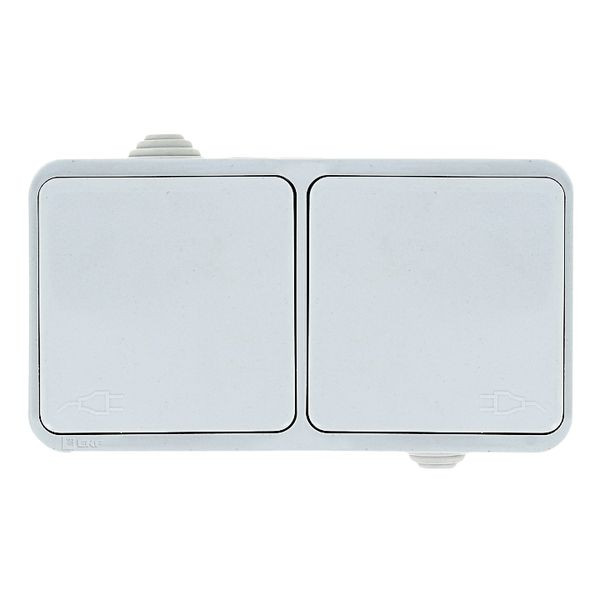 Блок розетка-розетка 16А с/з с крышкой IP44 белая Прага EKF PROxima Блок розетка-розетка 16А с/з с крышкой IP44 белая Прага EKF PROxima