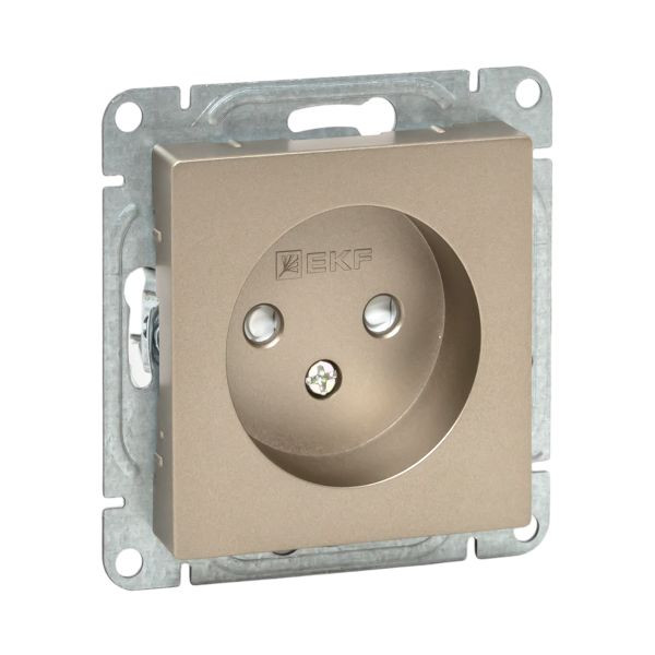 Механизм розетки, 16А, без заземления, со шторками, шампань Эпика EKF Механизм розетки, 16А, без заземления, со шторками, шампань Эпика EKF