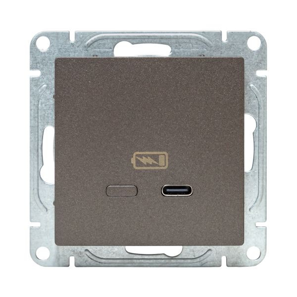 Механизм розетки USB-С, быстрая, мокко Эпика EKF Механизм розетки USB-С, быстрая, мокко Эпика EKF