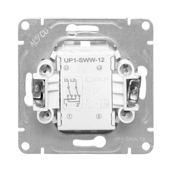 Механизм выключателя, одноклавишный, перекрёстный, алюминий Эпика EKF Механизм выключателя, одноклавишный, перекрёстный, алюминий Эпика EKF