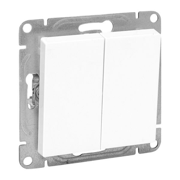Механизм выключателя, двухклавишный, проходной, белый Эпика EKF Механизм выключателя, двухклавишный, проходной, белый Эпика EKF