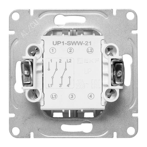 Механизм выключателя, двухклавишный, проходной, белый Эпика EKF Механизм выключателя, двухклавишный, проходной, белый Эпика EKF