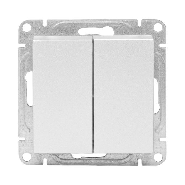 Механизм выключателя, двухклавишный, алюминий Эпика EKF Механизм выключателя, двухклавишный, алюминий Эпика EKF