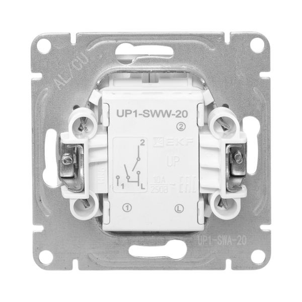 Механизм выключателя, двухклавишный, алюминий Эпика EKF Механизм выключателя, двухклавишный, алюминий Эпика EKF