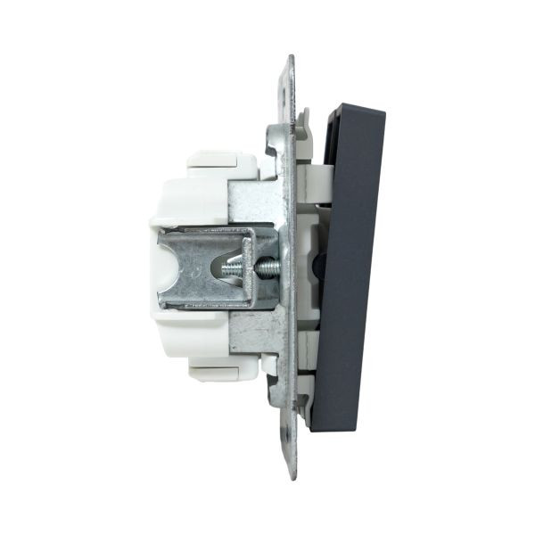 Механизм выключателя, двухклавишный, проходной, графит Эпика EKF Механизм выключателя, двухклавишный, проходной, графит Эпика EKF