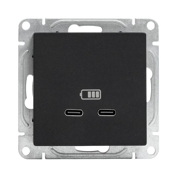 Механизм розетки USB-C - 2шт, чёрный Эпика EKF Механизм розетки USB-C - 2шт, чёрный Эпика EKF