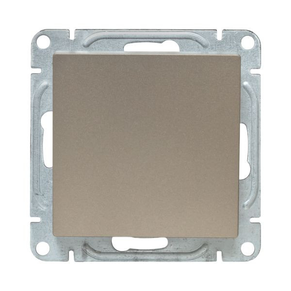 Механизм выключателя, одноклавишный, кнопочный, шампань Эпика EKF Механизм выключателя, одноклавишный, кнопочный, шампань Эпика EKF